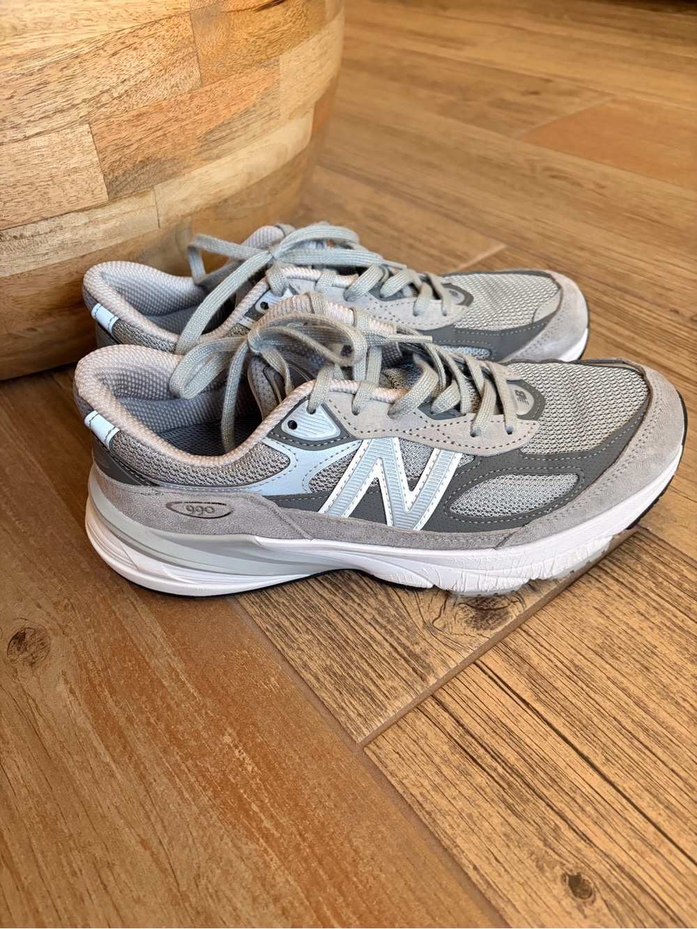 New Balance men's Gray Mesh & Suede Sneakers